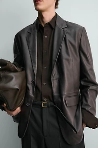 BLAZER RELAXED FIT EN CUIR