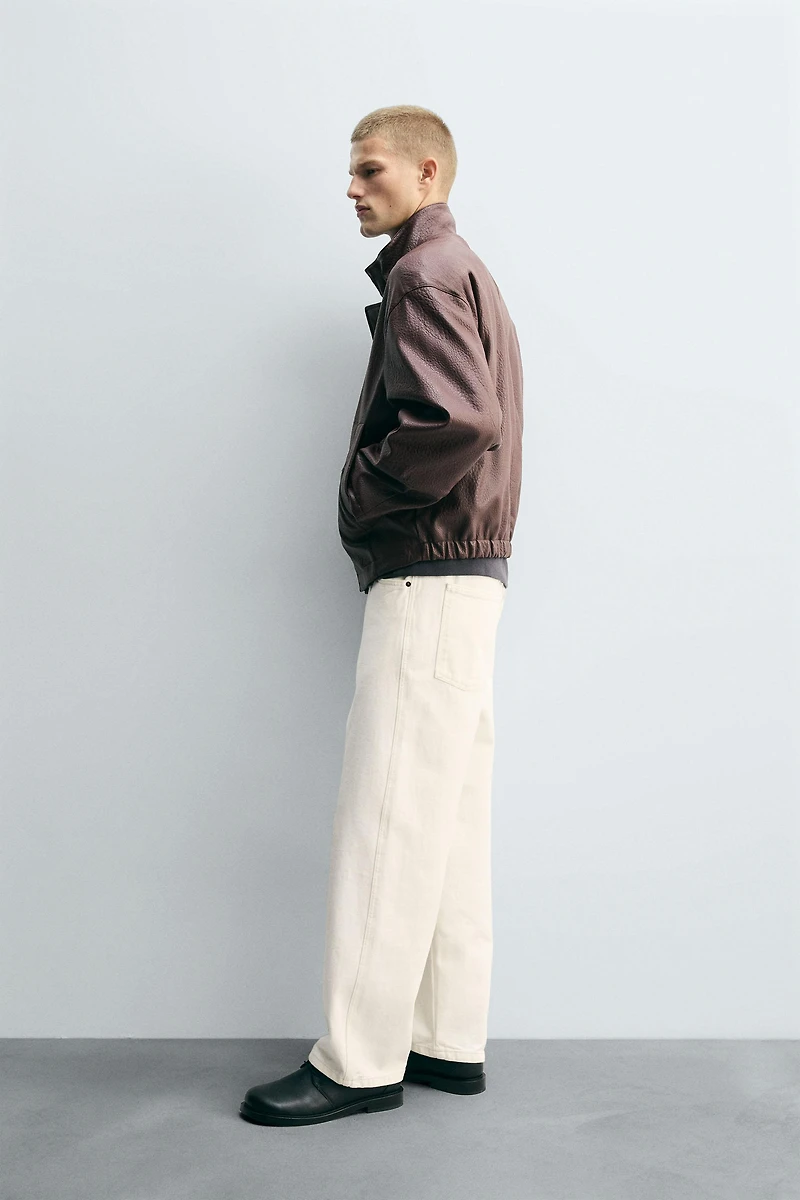 TEXTURED FAUX LEATHER JACKET