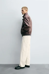 TEXTURED FAUX LEATHER JACKET