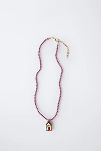 CERAMIC HOUSE CORD NECKLACE