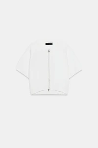 GILET COURT EN MAILLE ZIPPÉ