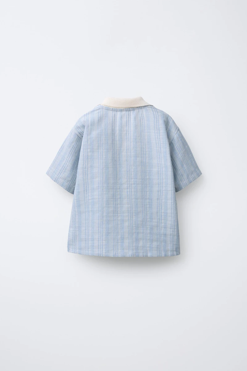 STRIPED SHIRT WITH COTTON AND LINEN