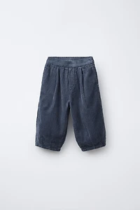 PANTALON BALLON EN VELOURS CÔTELÉ ÉPAIS