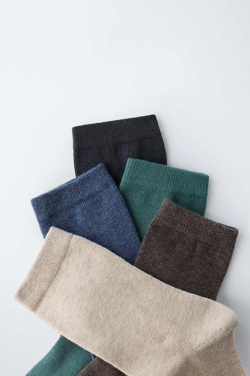 FIVE-PACK OF LONG PLAIN SOCKS