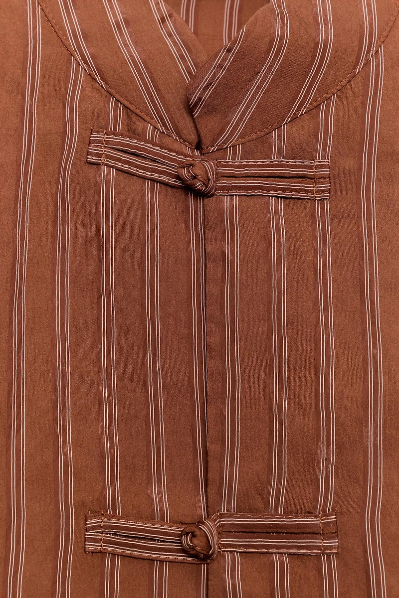 ZW COLLECTION STRIPED FROG FASTENING SHIRT