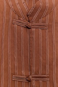 ZW COLLECTION STRIPED FROG FASTENING SHIRT
