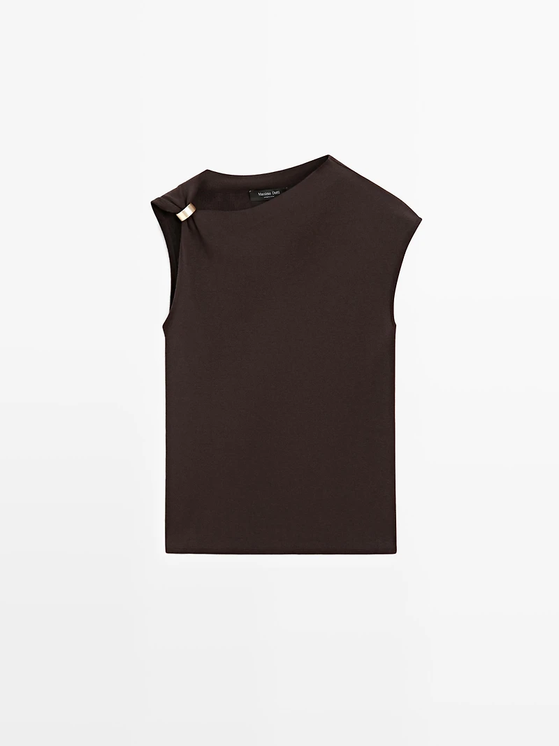Top asymétrique broche