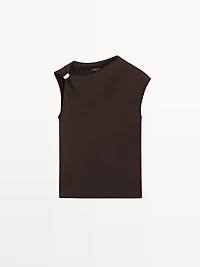 Top asymétrique broche
