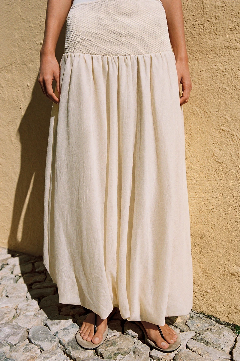 COMBINED KNIT BALLOON SKIRT