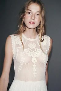 ZW COLLECTION EMBROIDERED COMBINATION DRESS