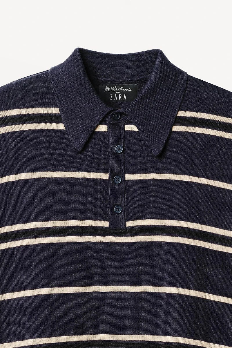 STRIPED KNIT POLO SHIRT WILLY CHAVARRIA X ZARA