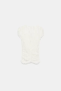 RUFFLED CUTWORK BLOUSE