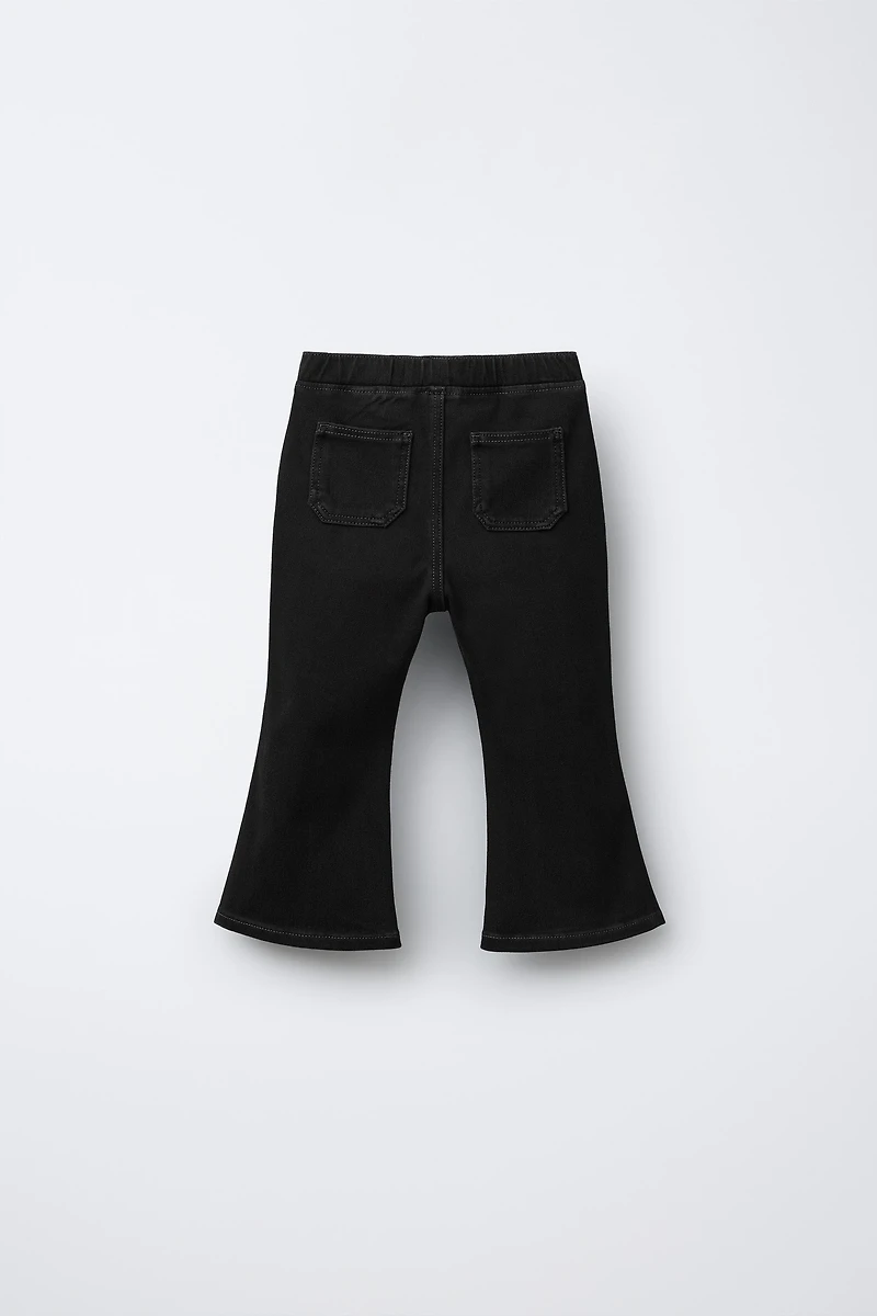 DENIM EFFECT FLARE LEGGINGS