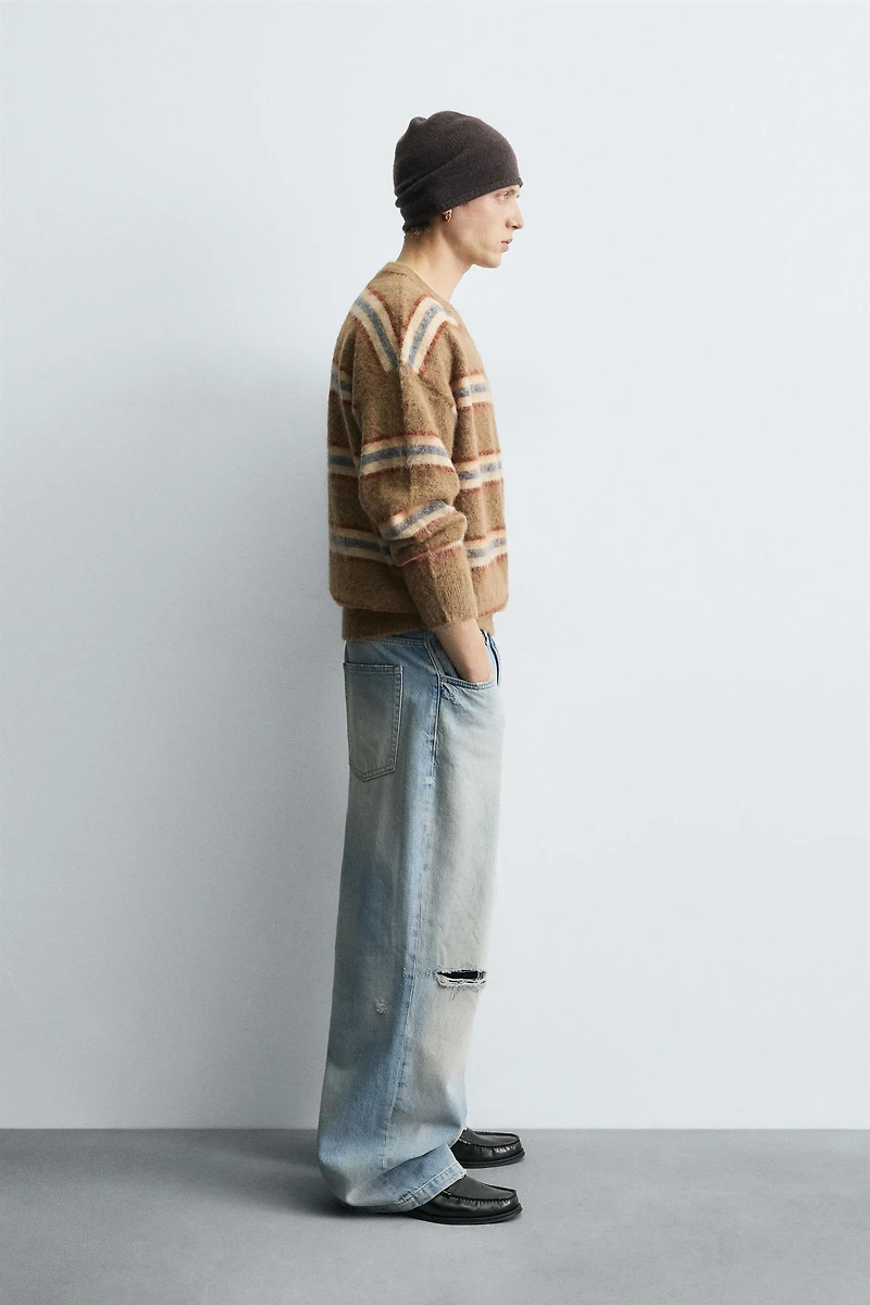 BRUSHED JACQUARD STRIPED JUMPER