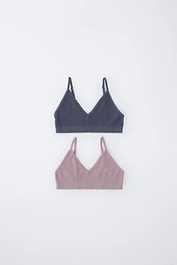 8-14 YEARS/ TWO-PACK OF STRUCTURED WAFFLE TOPS
