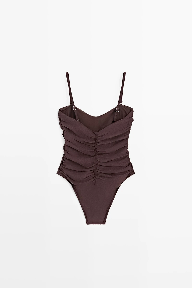 Shimmery gathered swimsuit