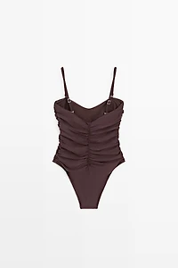 Shimmery gathered swimsuit