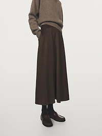 Satin midi skirt with pockets