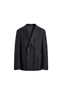 100% WOOL PINSTRIPE SUIT BLAZER