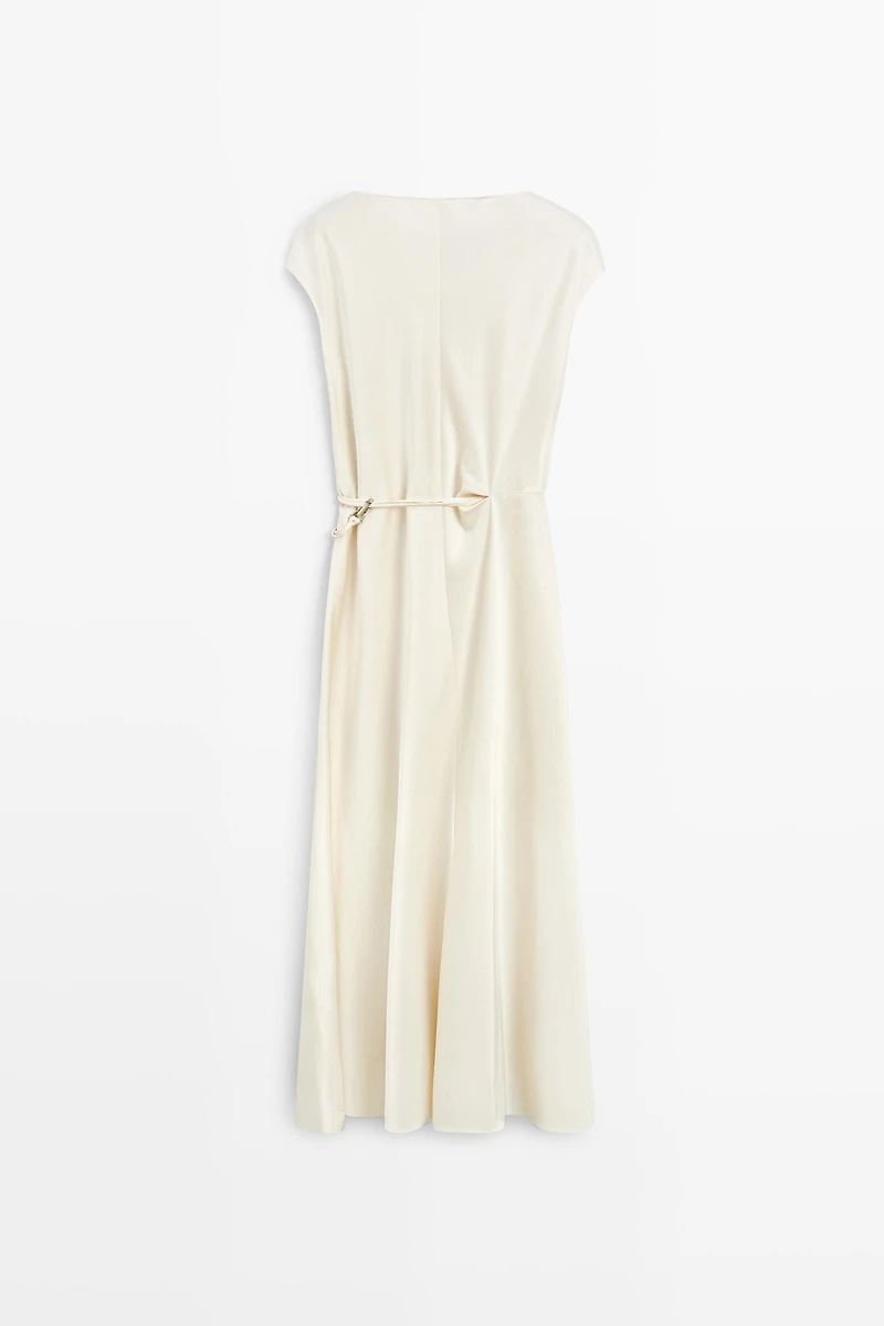 Draped Neckline Flowing Dress - STUDIO