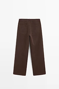 Linen blend trousers with seam detail