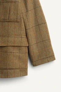 MANTEAU À CARREAUX EFFET MOUTON AVEC LAINE ÉDITION LIMITÉE