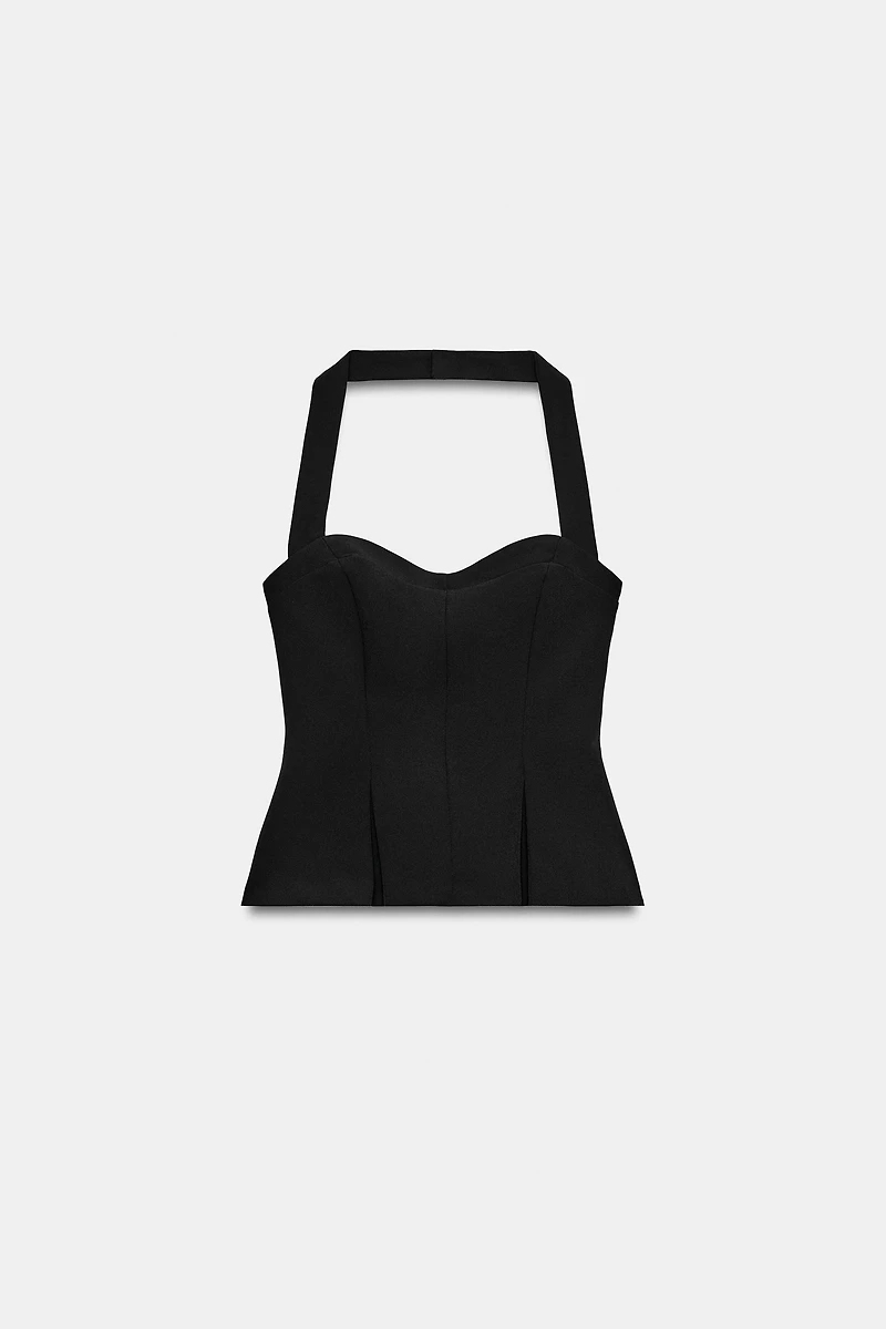 PLEATED HALTER TOP
