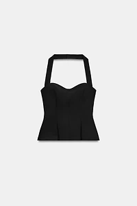 PLEATED HALTER TOP