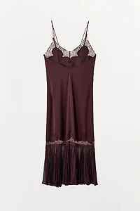PLEATED LACE COMBINATION DRESS