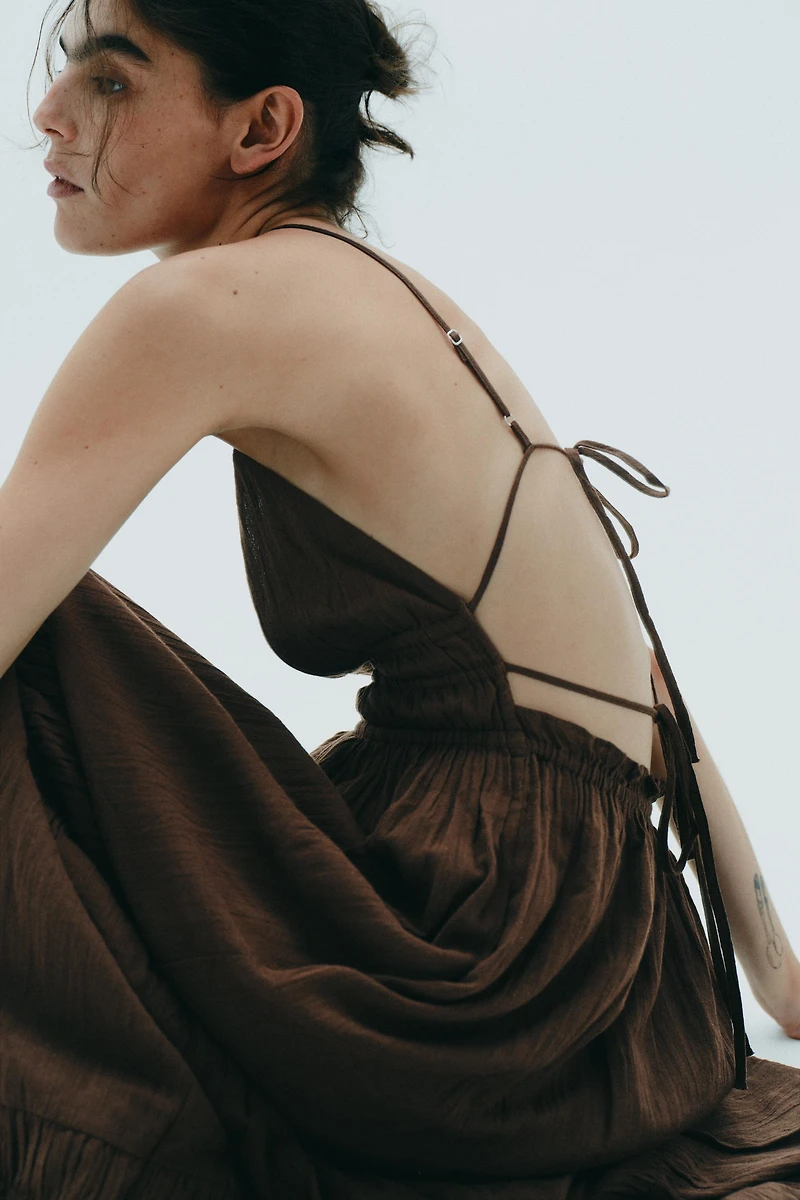 GAUZE MIDI DRESS