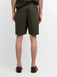 Cotton blend Bermuda shorts with pocket