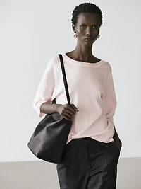 Cotton blend knit sweater