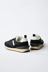 SPLIT LEATHER ATHLETIC SHOES