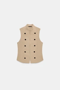 SLEEVELESS BUTTON SHIRT