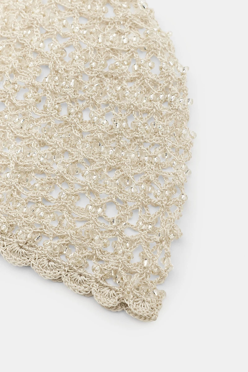 BEADED CROCHET SKULLCAP