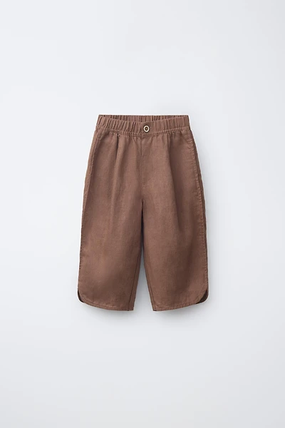 STRIPED 100% LINEN PANTS