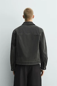 WASHED EFFECT TOPSTITCHING JACKET