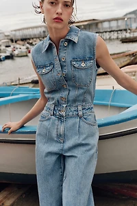 Z1975 BALLOON LEG DENIM JUMPSUIT