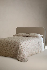(300 FILS) DRAP DE DESSUS SATIN FLORAL