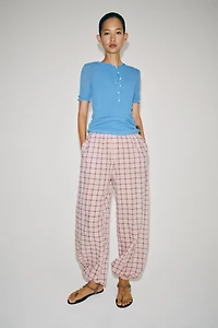 PANTALON BOUFFANT À CARREAUX ZW COLLECTION
