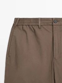 Cotton blend jogger fit trousers