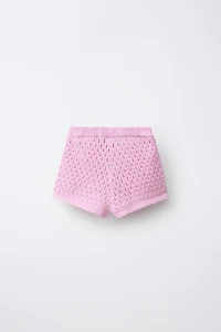 EMBROIDERED FLORAL KNIT SHORTS