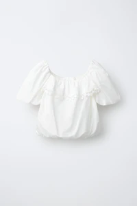 EMBROIDERED PUFFY TOP