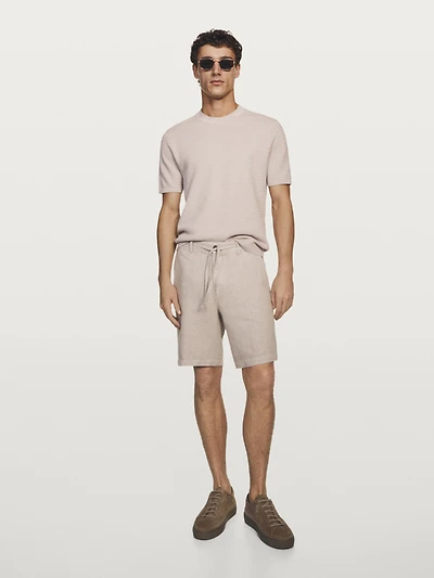 Textured knit short sleeve T-shirt