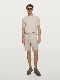 Textured knit short sleeve T-shirt