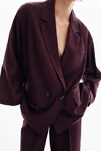 VESTE À BOUTONNAGE CROISÉ AVEC LIN