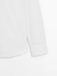 Chemise slim en popeline 100 % coton