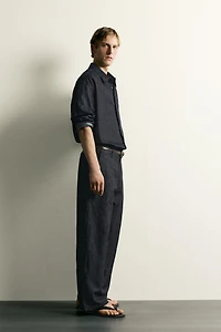LIGHTWEIGHT COTTON-LINEN DENIM CHINO PANTS