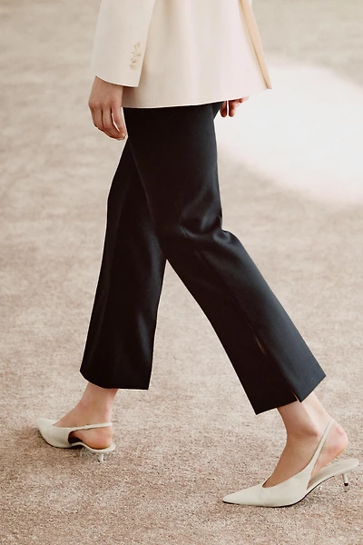 LEATHER KITTEN HEEL SHOES