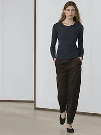 Barrel fit corduroy trousers